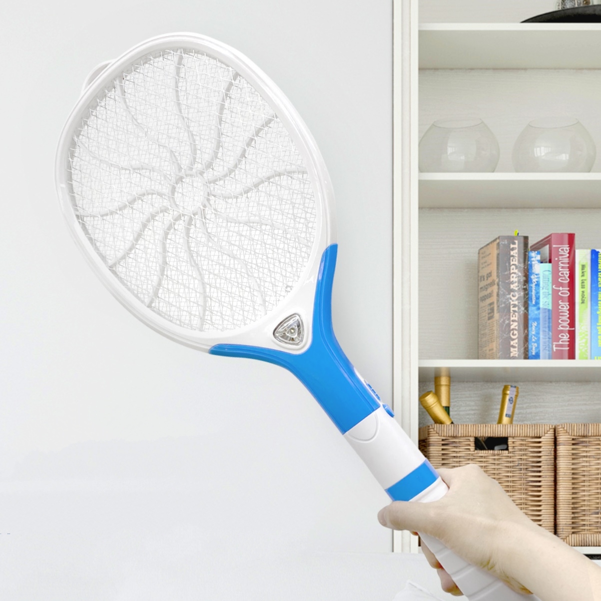 충전용 모기전기채 소형 전기파리모기 채 대형 원버튼 벌레잡는 도구 충전식 캠핑전기모기채