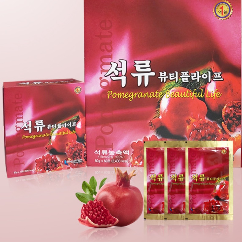 스페인산 석류 즙 80gX60포 농축액 착즙 주스 액기스 엑기스 원액 효능 선물 고르는법