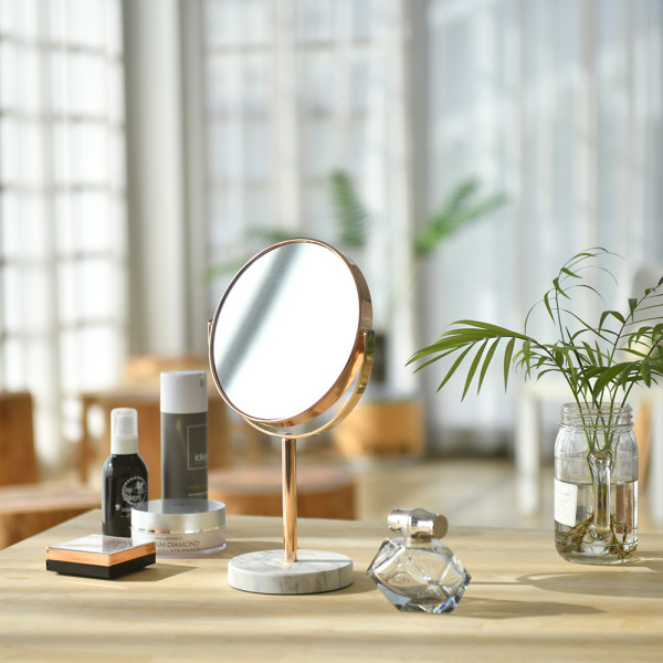 파주 상생마켓,에스앤디자인 마블 대리석 골드 탁상용 화장 확대 스탠드 책상 탁상 원형 미니 거울