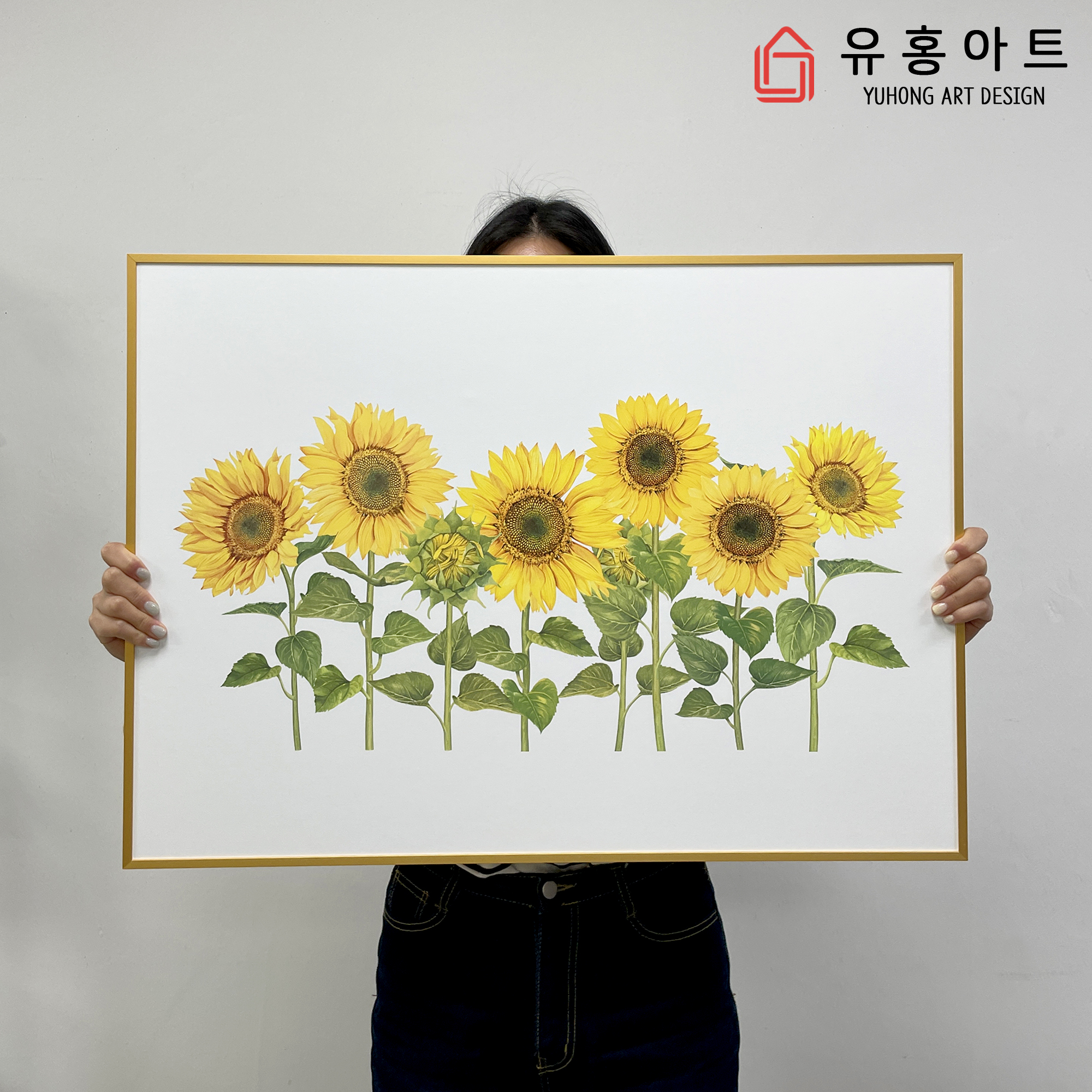 해바라기 그림 액자 6송이 캔버스 액자 3호
