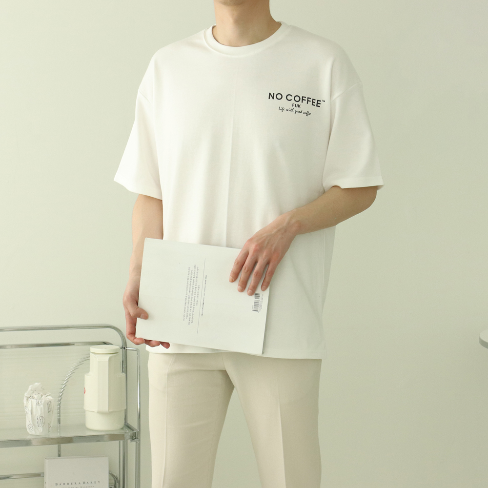 남자반팔티 레터링 분또 여름 남성오버핏반팔티 - 상세 이미지 2