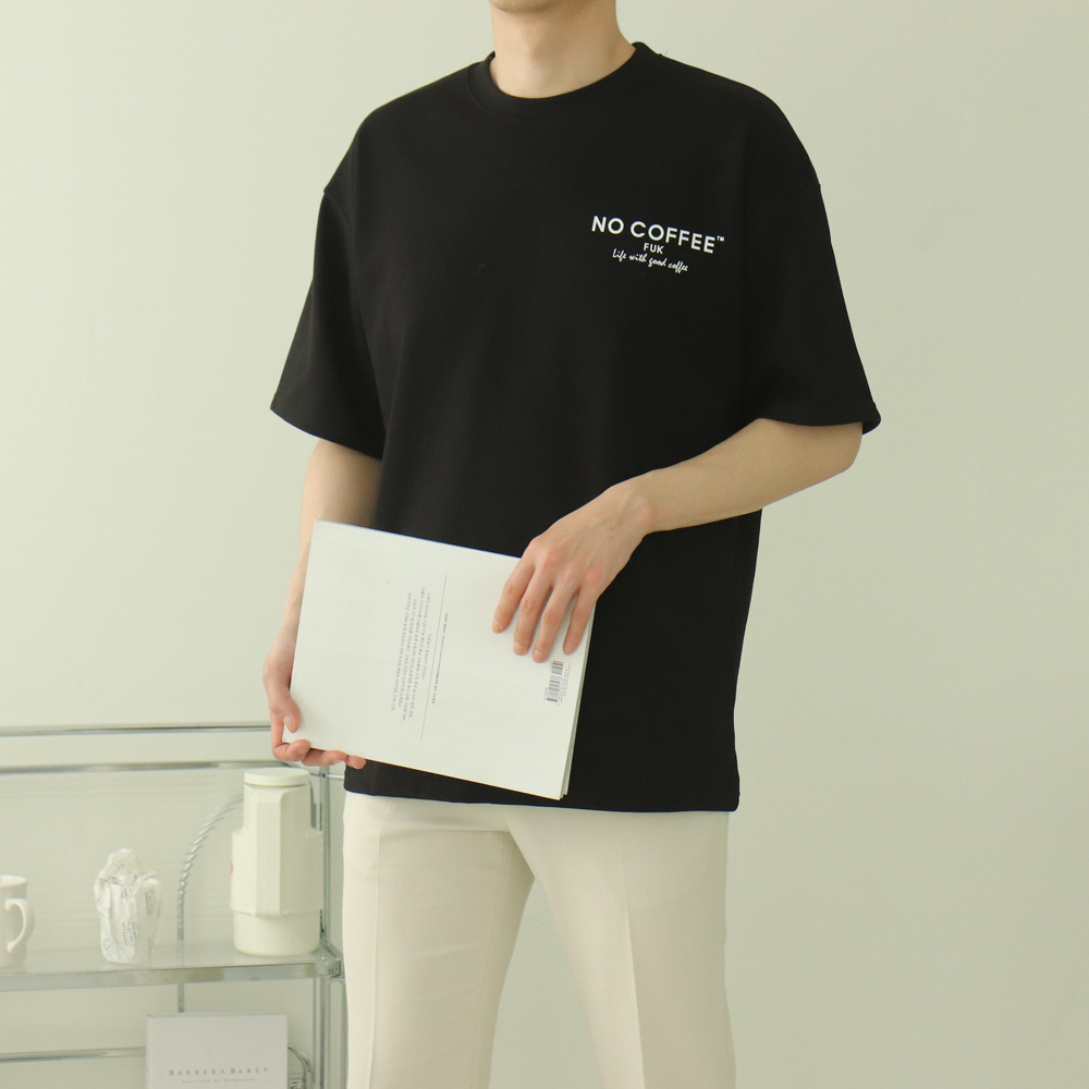남자반팔티 레터링 분또 여름 남성오버핏반팔티 - 상세 이미지 4