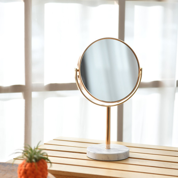 파주 상생마켓,에스앤디자인 마블 대리석 골드 탁상용 화장 확대 스탠드 책상 탁상 원형 미니 거울