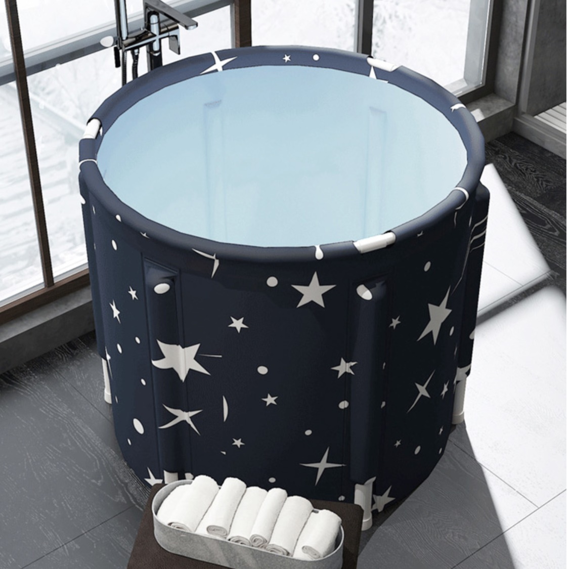 1인 목욕통 간이 욕조 성인 접이식 이동식 반신욕기 가정용 사우나