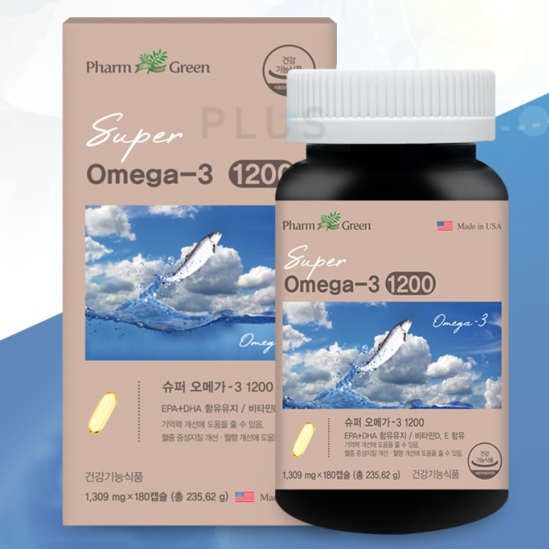 오메가3 효능 효과 오메가3하루권장량 180 캡슐 6개월 팜그린 비타민D E 영양제 먹는시간 - 메인 이미지