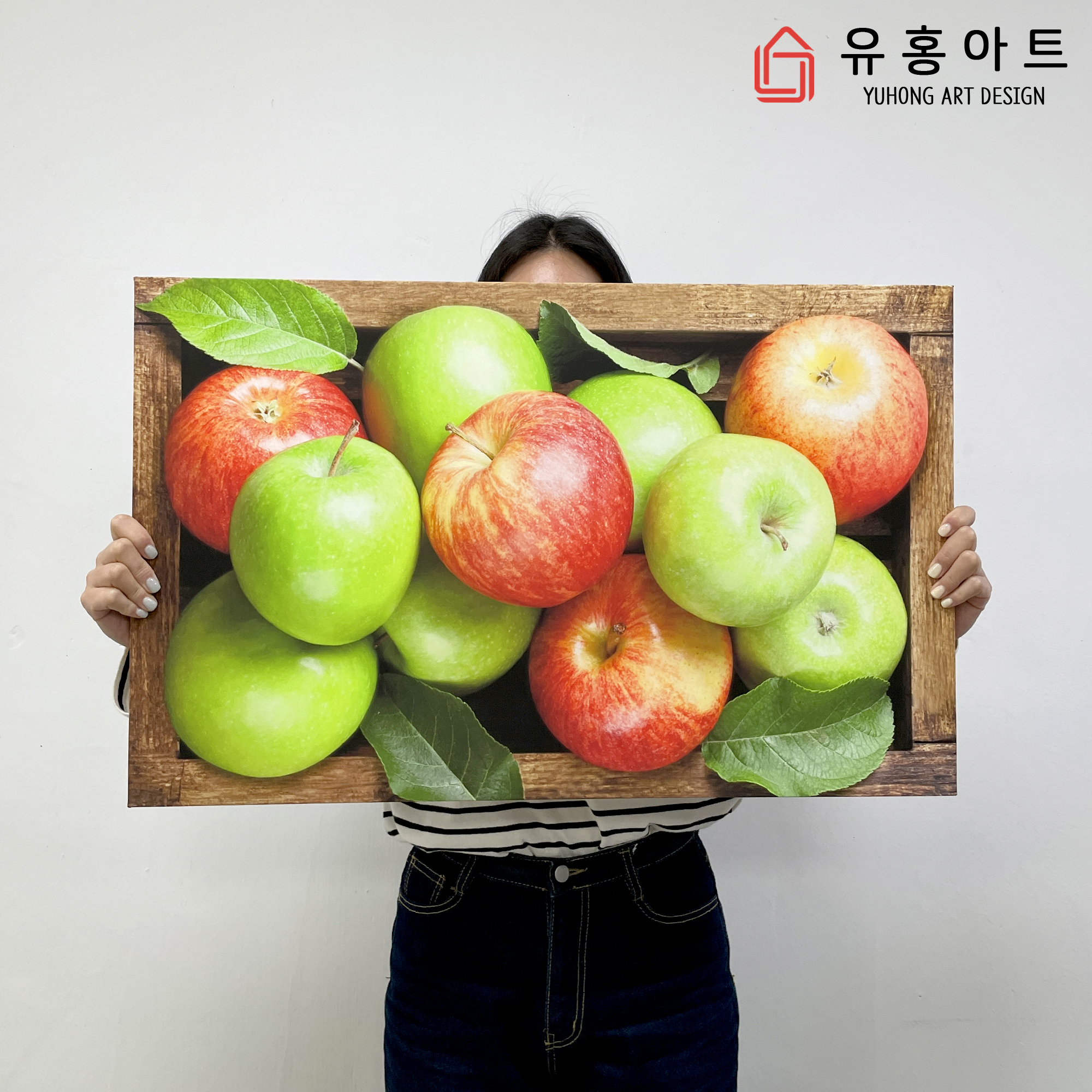 사과 그림 액자 인테리어 그림 캔버스 금전청사과 3호 - 상세 이미지 3