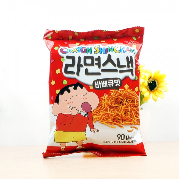크레용 신짱 짱구 라면스낵 바베큐맛 90g : 아루마트