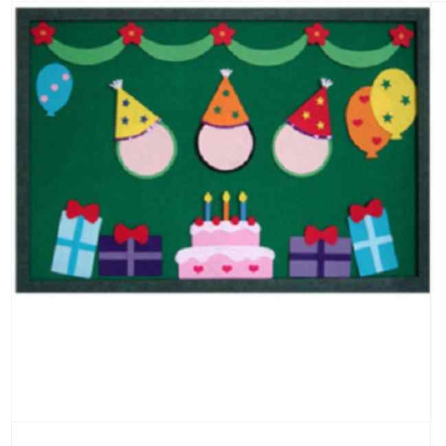 생일파티 새해 유치원 환경판 어린이집 봄 환경판 꾸미기 게시판 펠트 찍찍이 융판 - 상품 이미지