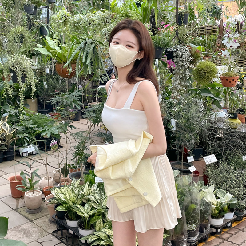 쫀쫀 베이직 스퀘어넥 슬리브리스 티 ts3150 - 상세 이미지 2