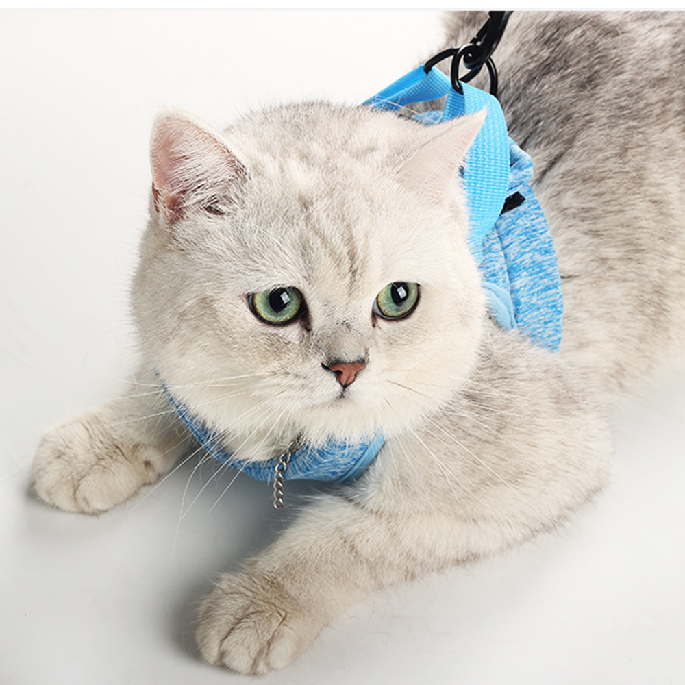 고양이하네스 가슴줄 리드줄 세트 고양이목줄 H형 조끼형 S