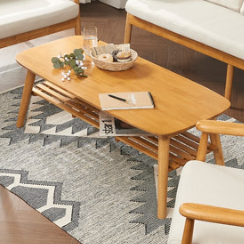 높은 거실 테이블 엔틱 높은 쇼파 테이블 원형 통원목 좌탁