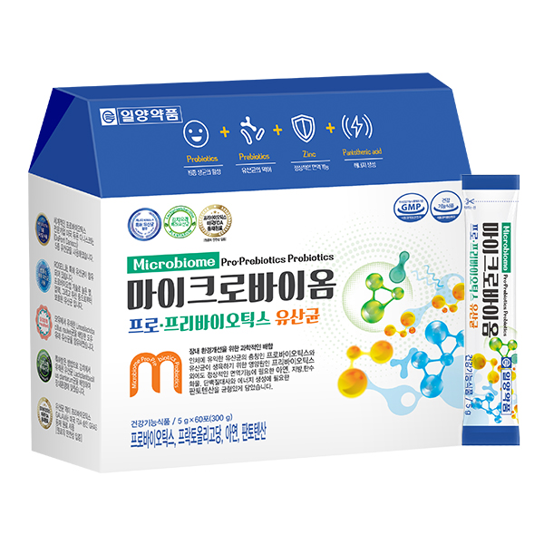 일양약품 마이크로바이옴 프로 프리바이오틱스 유산균 60포, 1개 제품 이미지