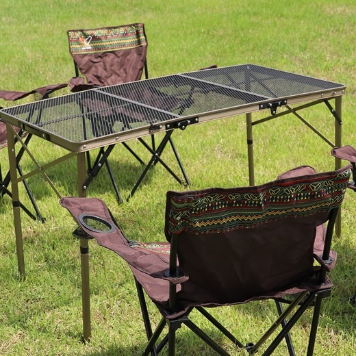 캠핑 보조 테이블 캠핑용 테이블 철제 조리대 메쉬 테이블 정리대