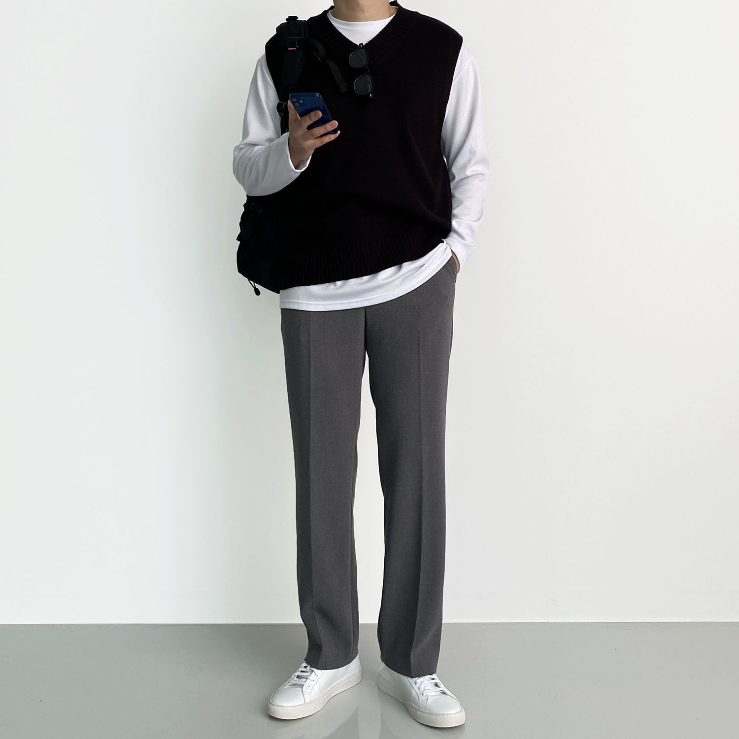 남자슬랙스 세미와이드슬랙스 회색슬랙스 - 상세 이미지 3