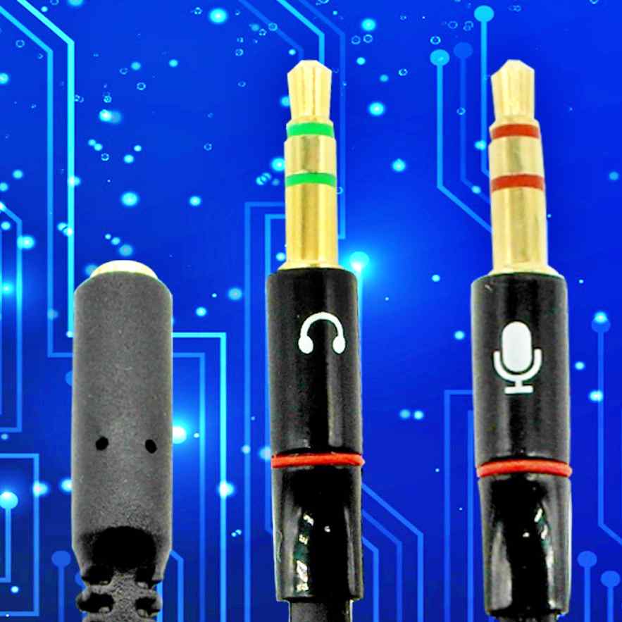 데스크탑 이어폰 젠더 3.5mm PC용 연결잭 3극 4극 헤드셋 변환 케이블