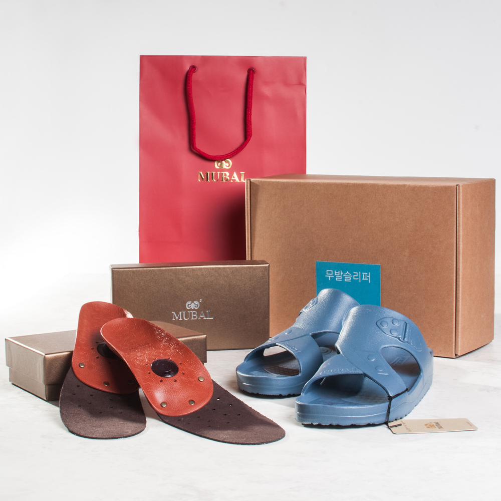 무발 기능성깔창 지압슬리퍼 세트 - 평발 아치 서포트 인솔 문선영 기능성신발 깔창