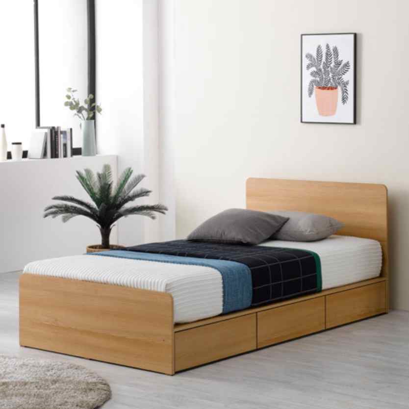 수납형 서랍 작은 공간 자취방 침대 좁은 방 미니 싱글 침대 원룸침대 자취 서랍형 멀바우