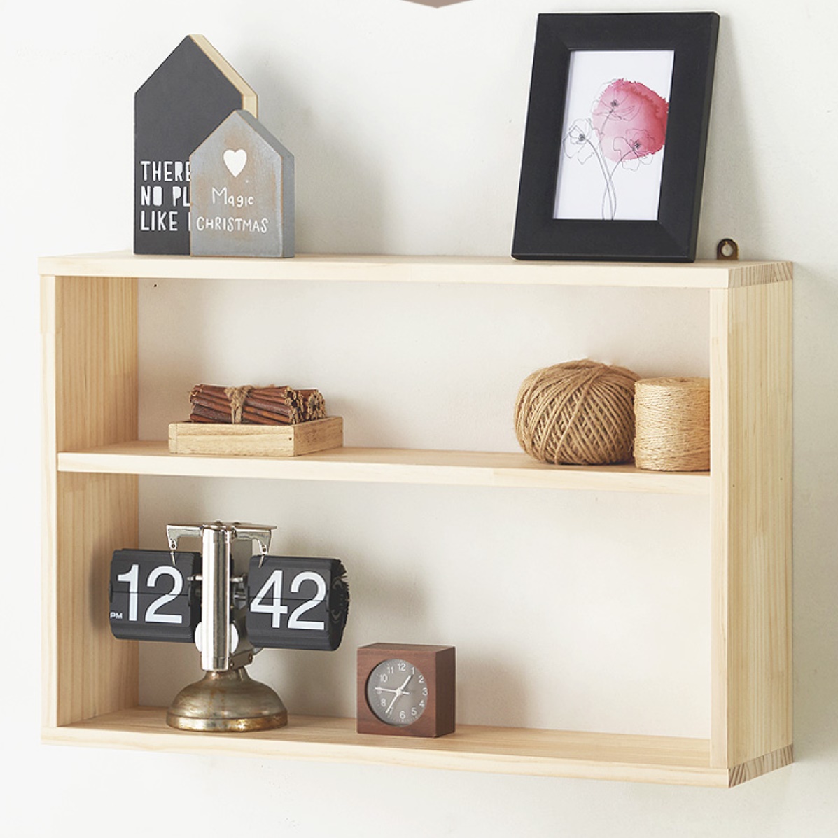 벽걸이 선반장 벽걸이 장식장 원목 벽 나무 인테리어 양념 책장 미니 선반 수납 공간활용