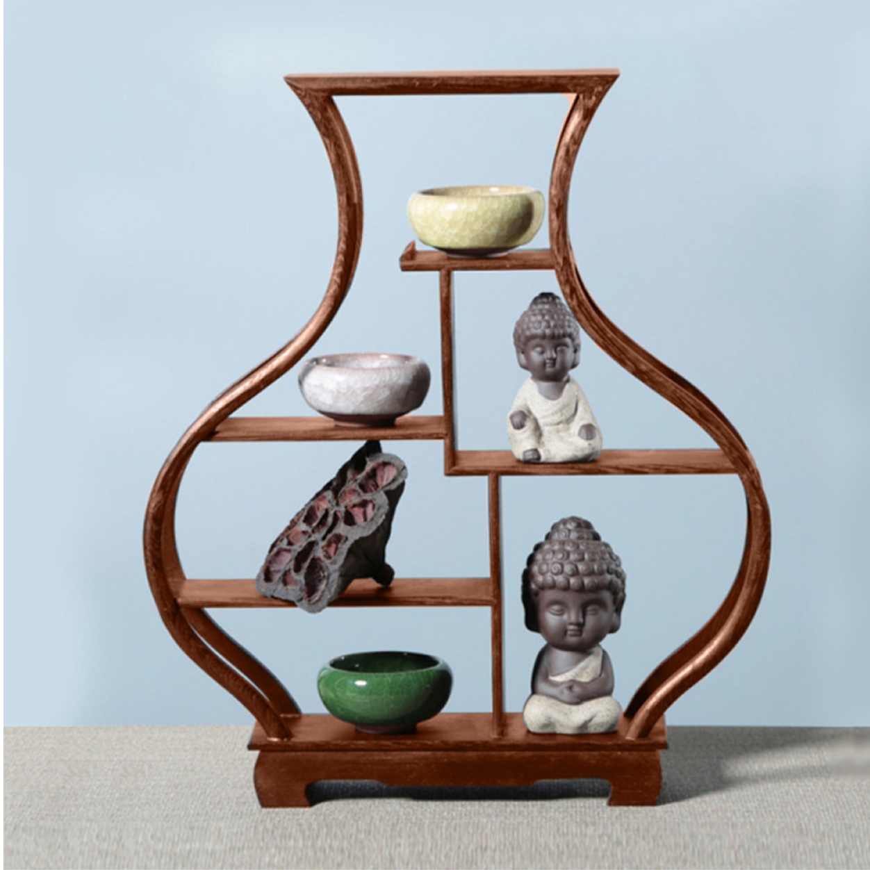 고급 인테리어 장식장 오픈 빈티지 엔틱장식장 클래식 수석 담금주 진열장 트로피 우드 나무