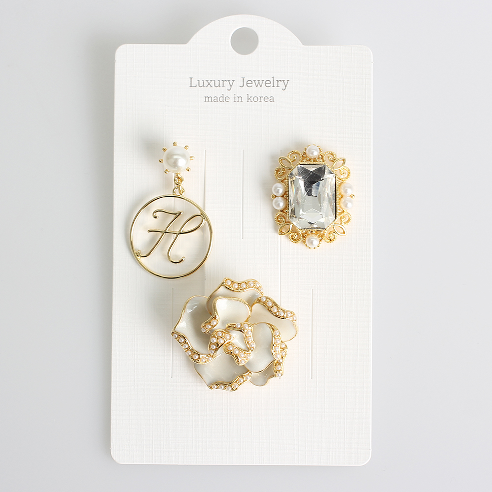 드롭 로즈 보석 뱃지 세트 여성 매너단추 명품 브로치 이미지 6