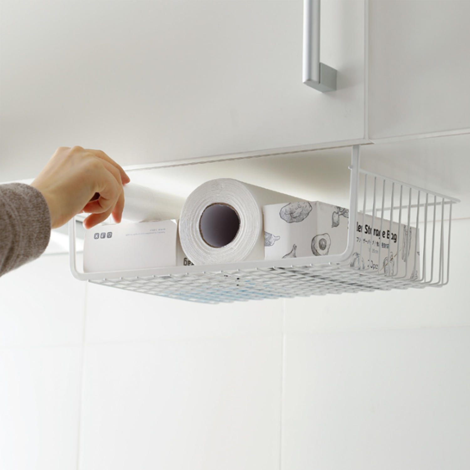 코드86 걸이형 틈새 슬라이딩 선반 주방 상부장 싱크대 정리 언더선반