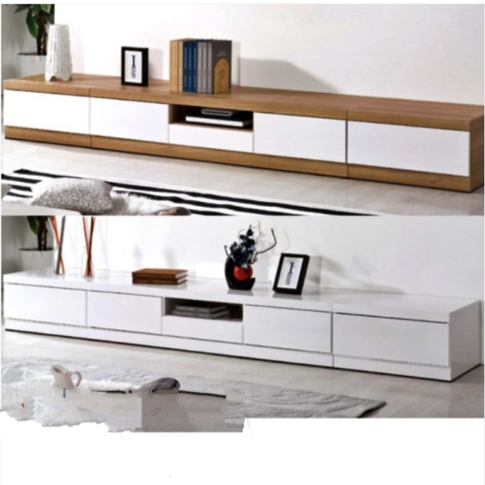 모던 티비 다이 2700 화이트 거실장 75인치 티비거실장 오디오 장 얇은 낮은 티브 장식장