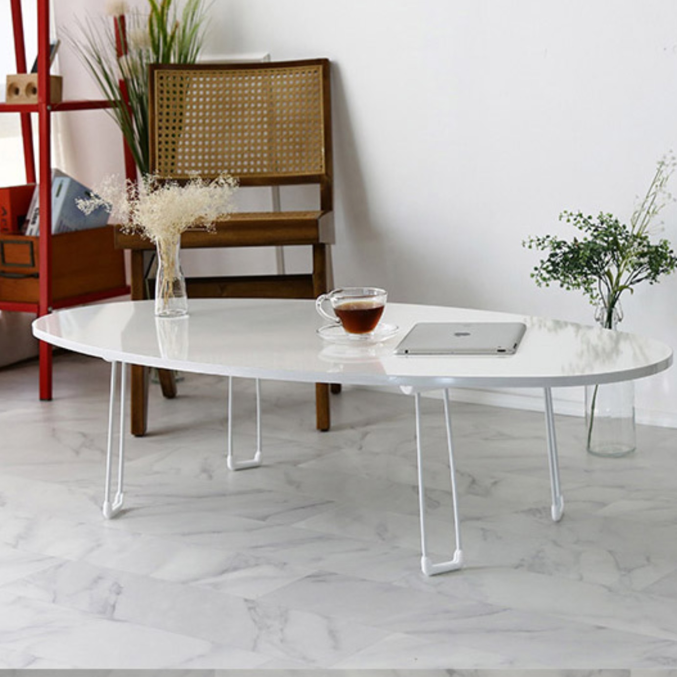 원형대리석테이블 거실용 탁자 높은 소파 테이블 접이식좌식식탁