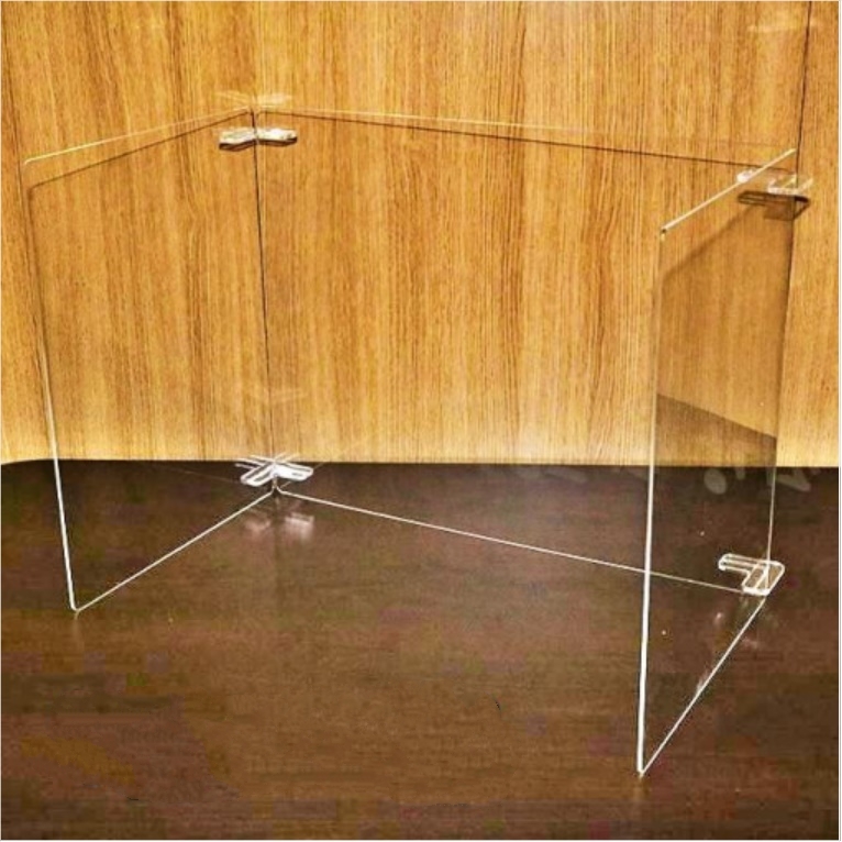 1인용 디귿자 투명 아크릴 가림막 ㄷ자 식당 테이블 칸막이 식당용