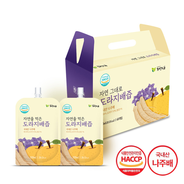 자연 그대로 도라지배즙 100ml 30팩 스파우트형 - 상품 이미지