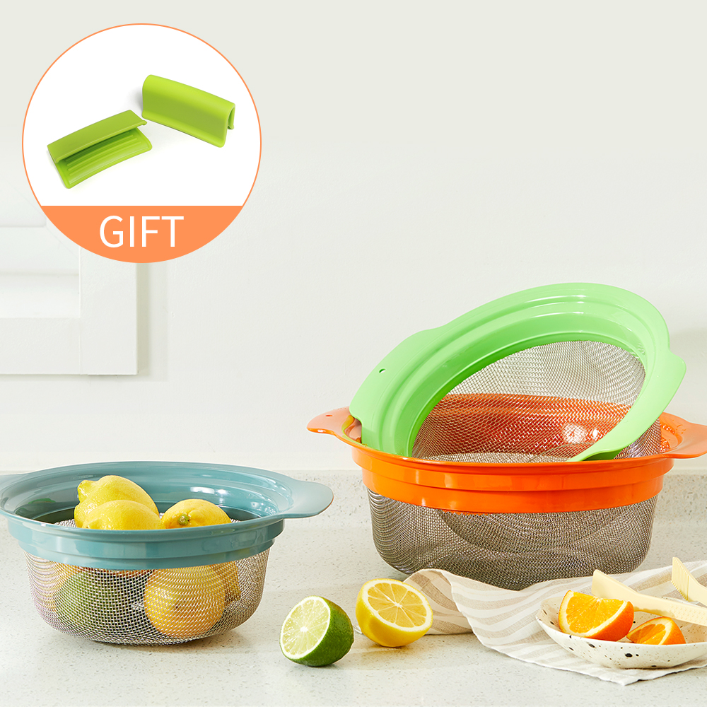 도블레 아이디어 스텐 찜기 & 채반 3종 세트+냄비손잡이