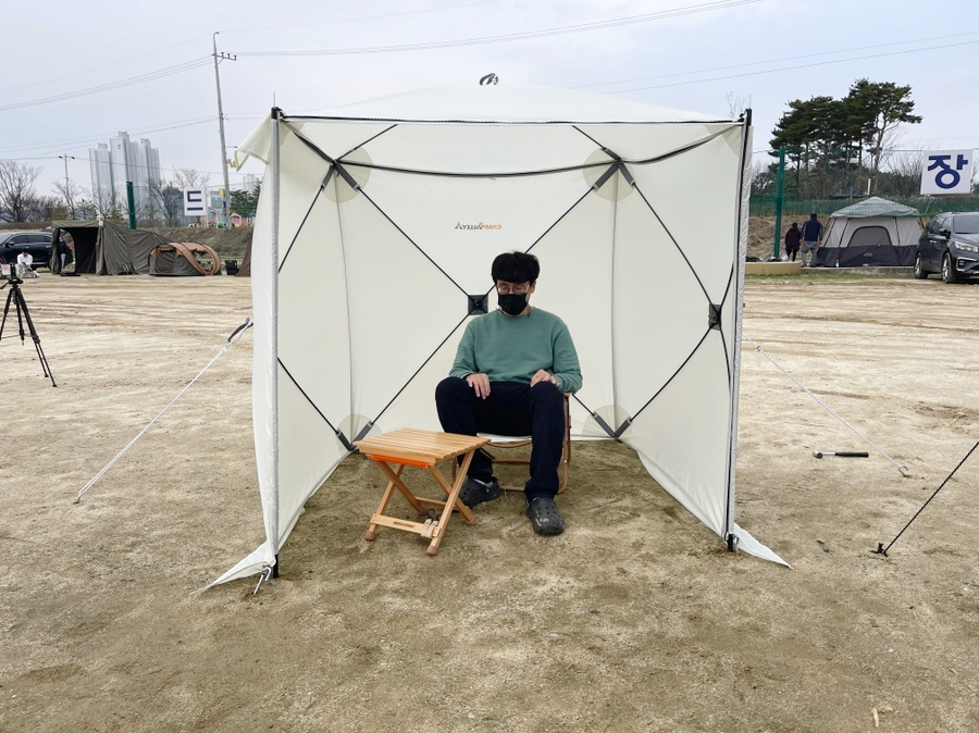 윈드스크린쉘터 캠핑 바람막이 캠핑용품 1인용쉘터 낚시텐트변신