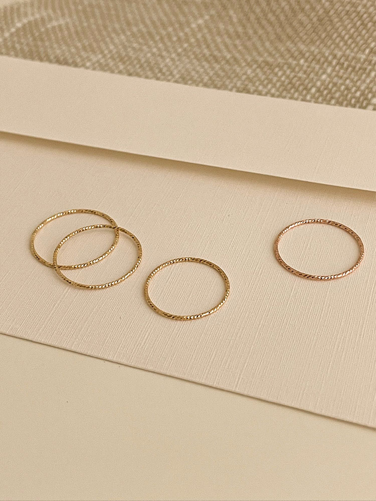 셀프러브 샤이닝 컷팅 반지 - 14k 0.8mm 레이어드 실반지 1-20호 - 상세 이미지 2