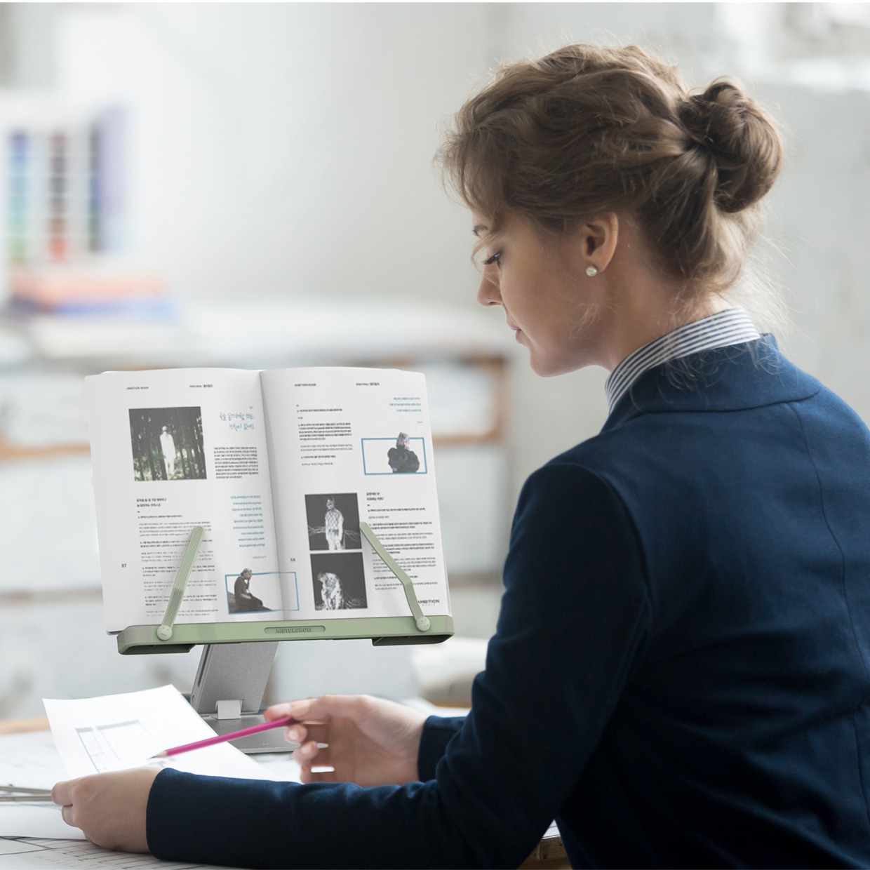 니스툴 각도조절 높이조절 3in1 독서대 - 상세 이미지 5