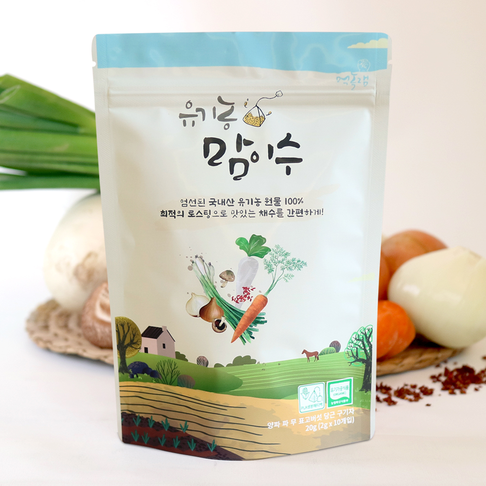 유기농 맘이수 국내산 100% 중기 후기 이유식 육수 재료 티백 야채 채수 팩 먹놀잼 제품 이미지