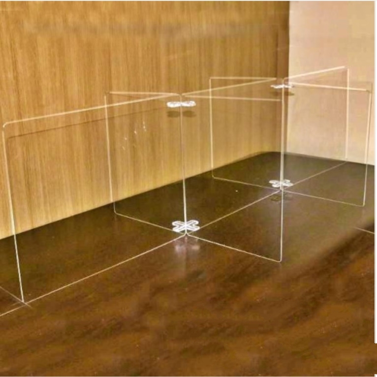 6인용 투명 아크릴 가림막 식당 테이블 칸막이 시공 식당용 음식점 칸막이 경량 간이벽