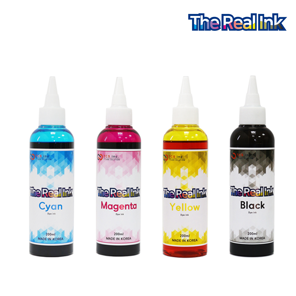 더리얼잉크 프리미엄 무한프린터잉크 CMYK 염료세트 셀프 리필 충전 호환 공급기 - 메인 이미지