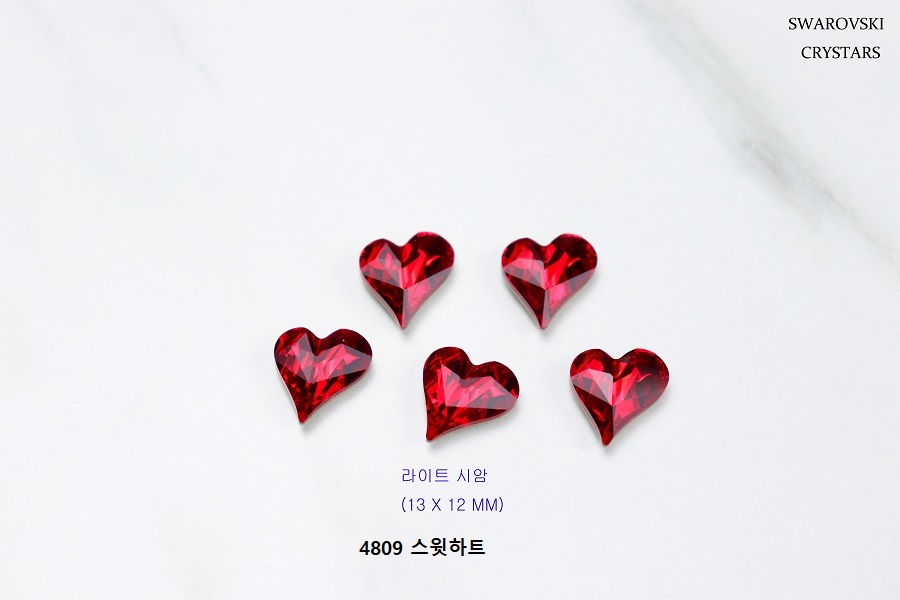 스와로브스키 4809 스윗하트 13mm 크리스탈 젤 셀프 네일아트재료 팬시 스톤 파츠 - 상세 이미지 4