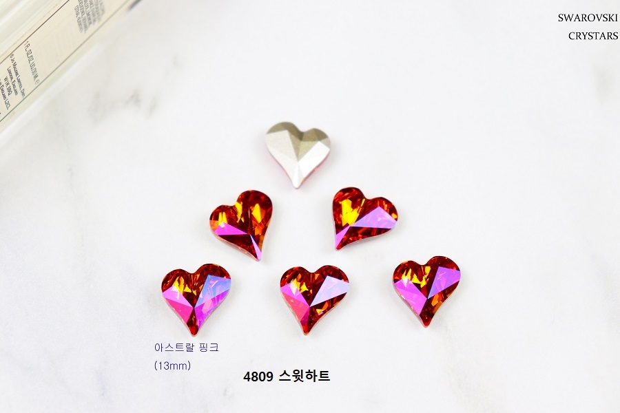 스와로브스키 4809 스윗하트 13mm 크리스탈 젤 셀프 네일아트재료 팬시 스톤 파츠 - 상세 이미지 5