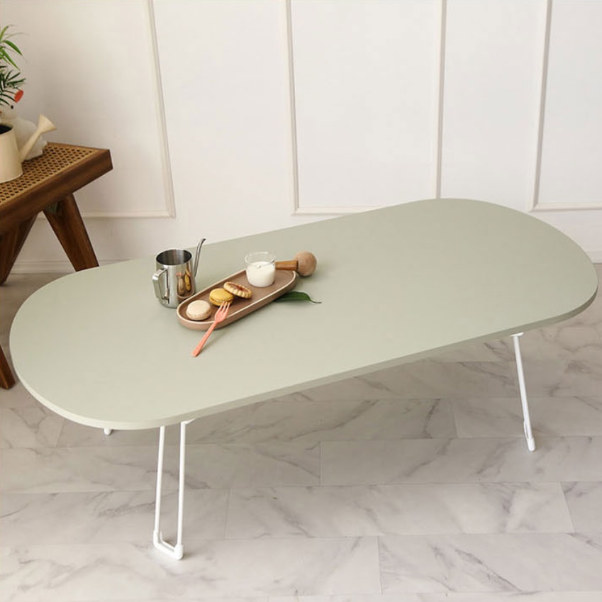 타원형 테이블 낮은 타원 테이블 둥근 식탁 작은 접는 식탁