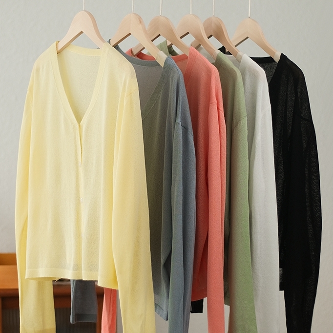 하마마스 여름가디건 브이넥 크롭