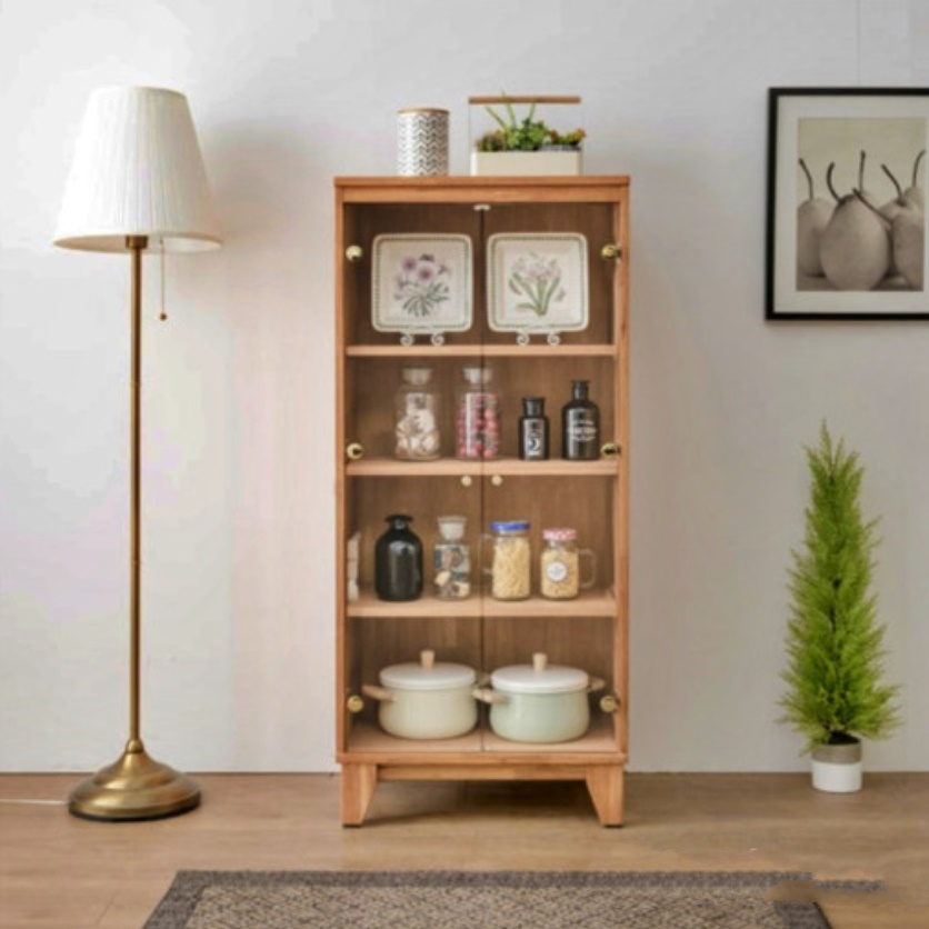 원목 키 큰거실장 높은거실장 고급 거실장 600 폭 좁은 빈티지 엔틱 인테리어 투명 유리