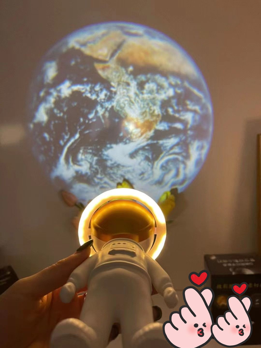 우주인 오로라 달 별 우주 은하수 별자리 무드등 조명 빔 프로젝터 무선 충전식 집들이선물