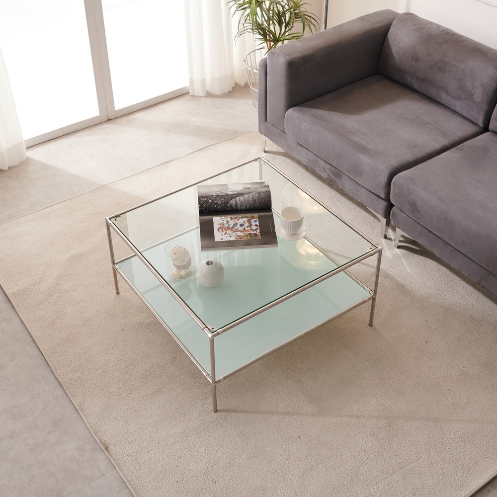 마레스 높은 유리 소파 테이블 미드센츄리 모듈 쇼파 낮은 테이블