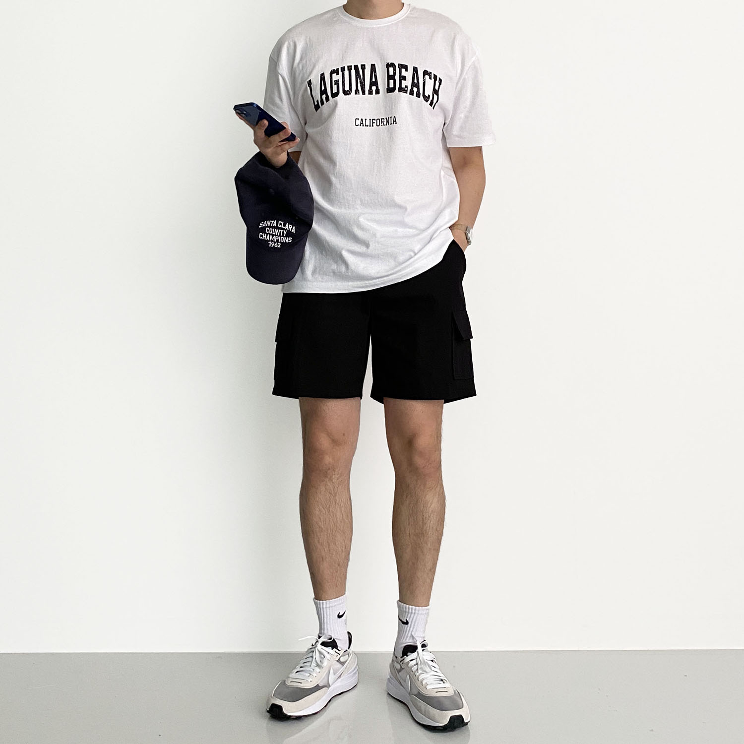 남자반바지 카고반바지 흰색반바지 - 상세 이미지 2