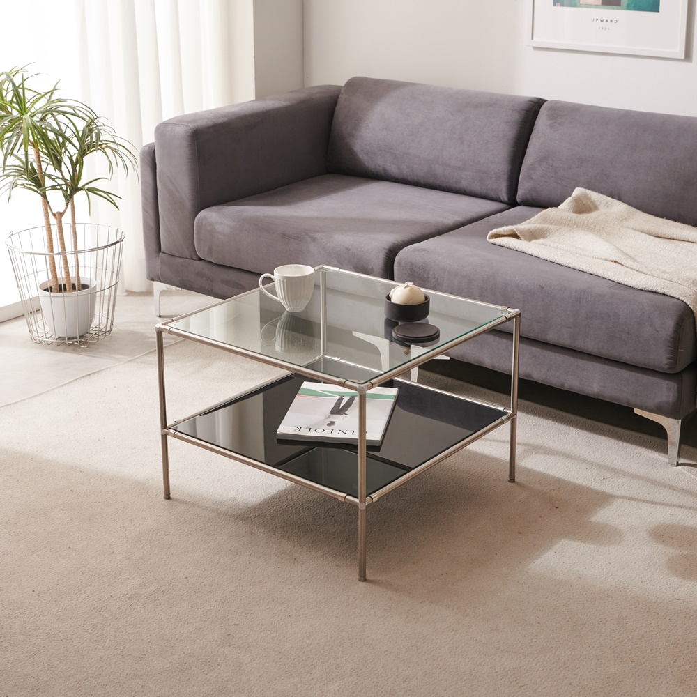 마레스 높은 유리 소파 테이블 미드센츄리 모듈 쇼파 낮은 테이블