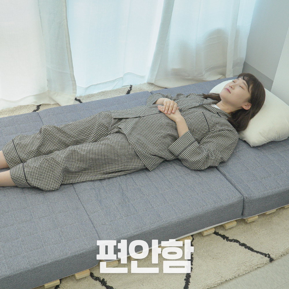 국산 카멜형 원룸 자취방 3단 접이식 매트리스 토퍼 바닥 침대 수면매트 1인용 13cm, S(싱글)1000