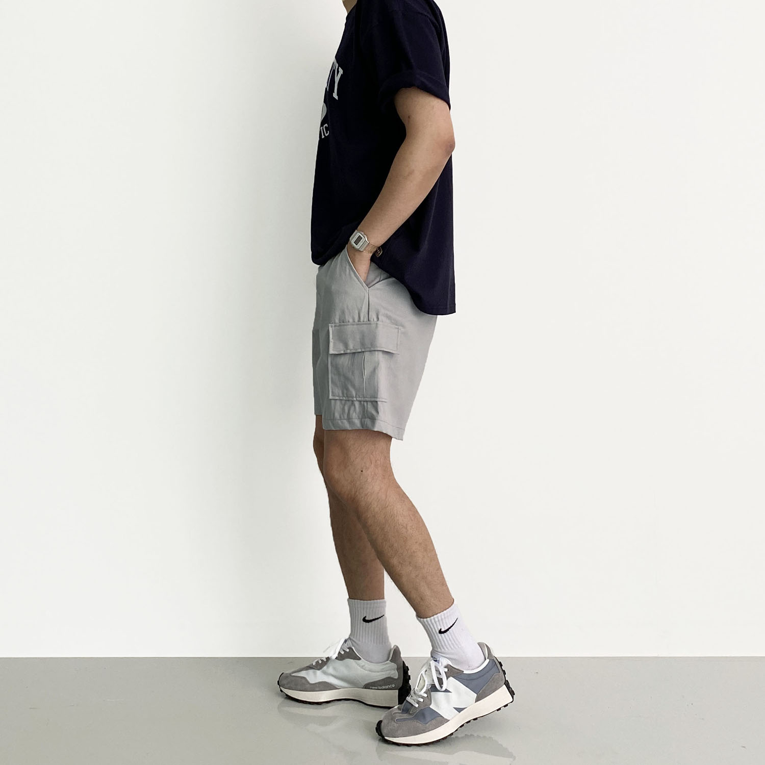 남자반바지 카고반바지 흰색반바지 - 상세 이미지 3