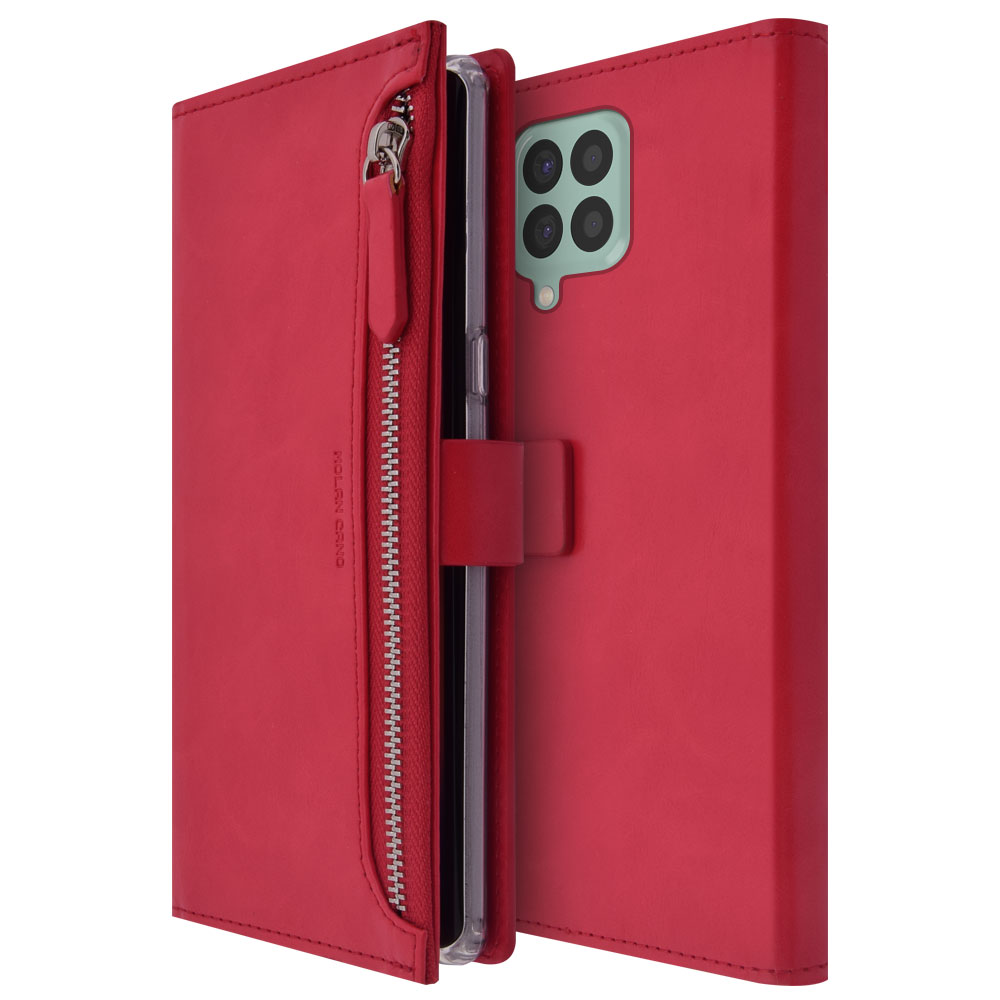 갤럭시 퀀텀3 M53 5G 지갑형 다이어리 케이스 레드 - 상품 이미지