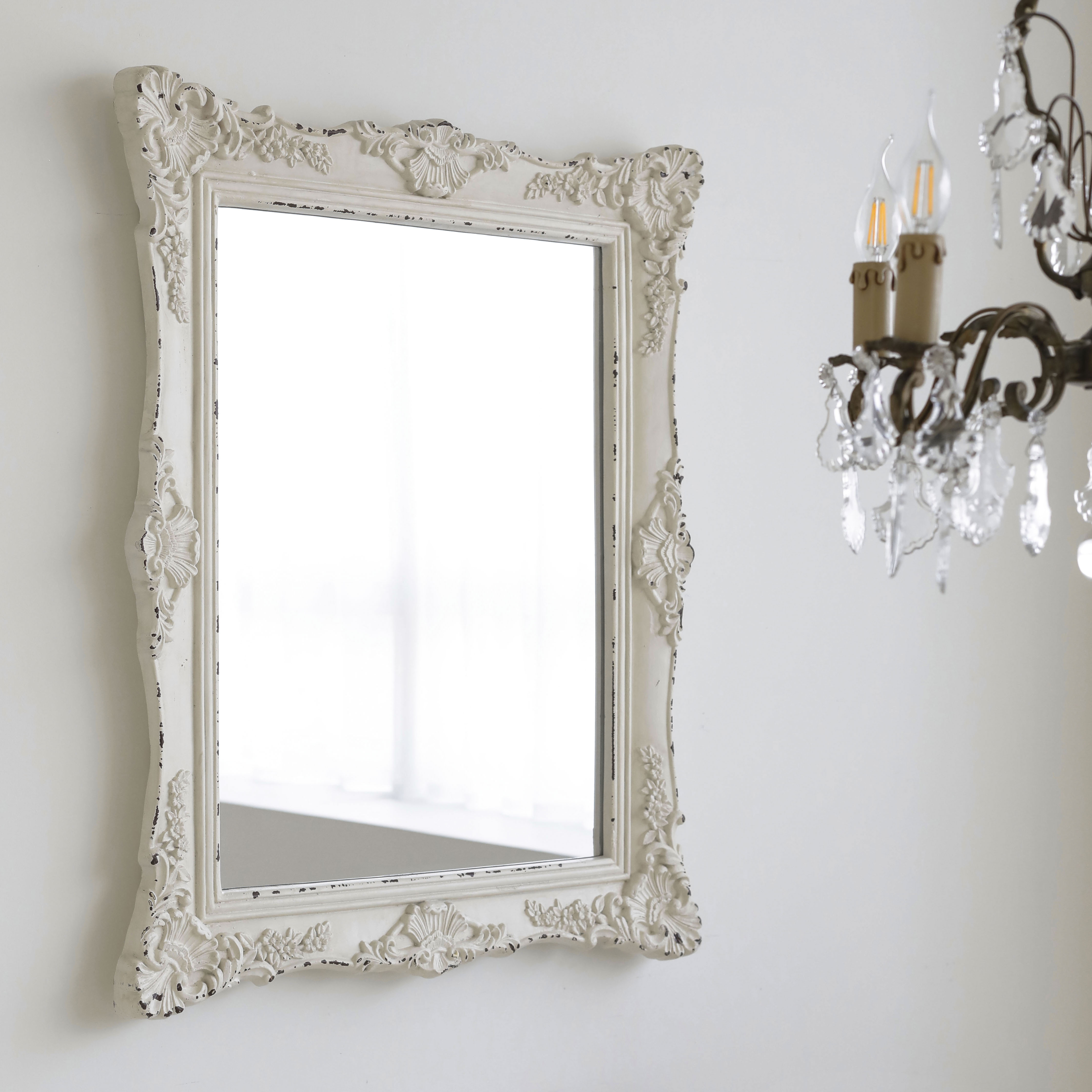 베르나 프렌치 벽거울 쉐비 화이트 대형 인테리어 빈티지 수입 화장대 욕실 거울