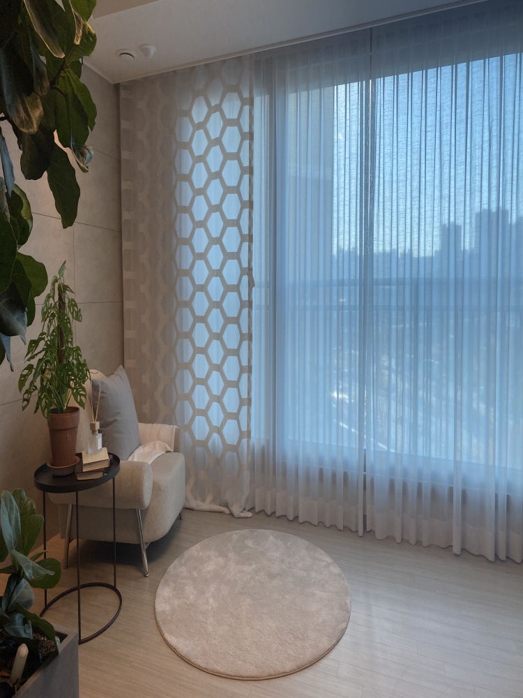 코지앳홈샵 [맞춤제작] 파이프패턴 코지 수입포인트속커튼